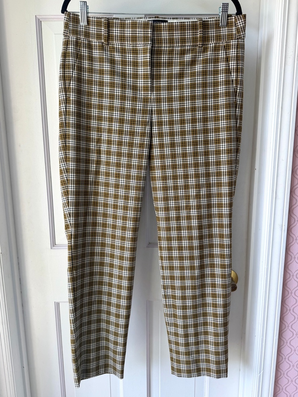 J.Crew Cameron Slim Crop Pant in Gold Plaid Size 10
